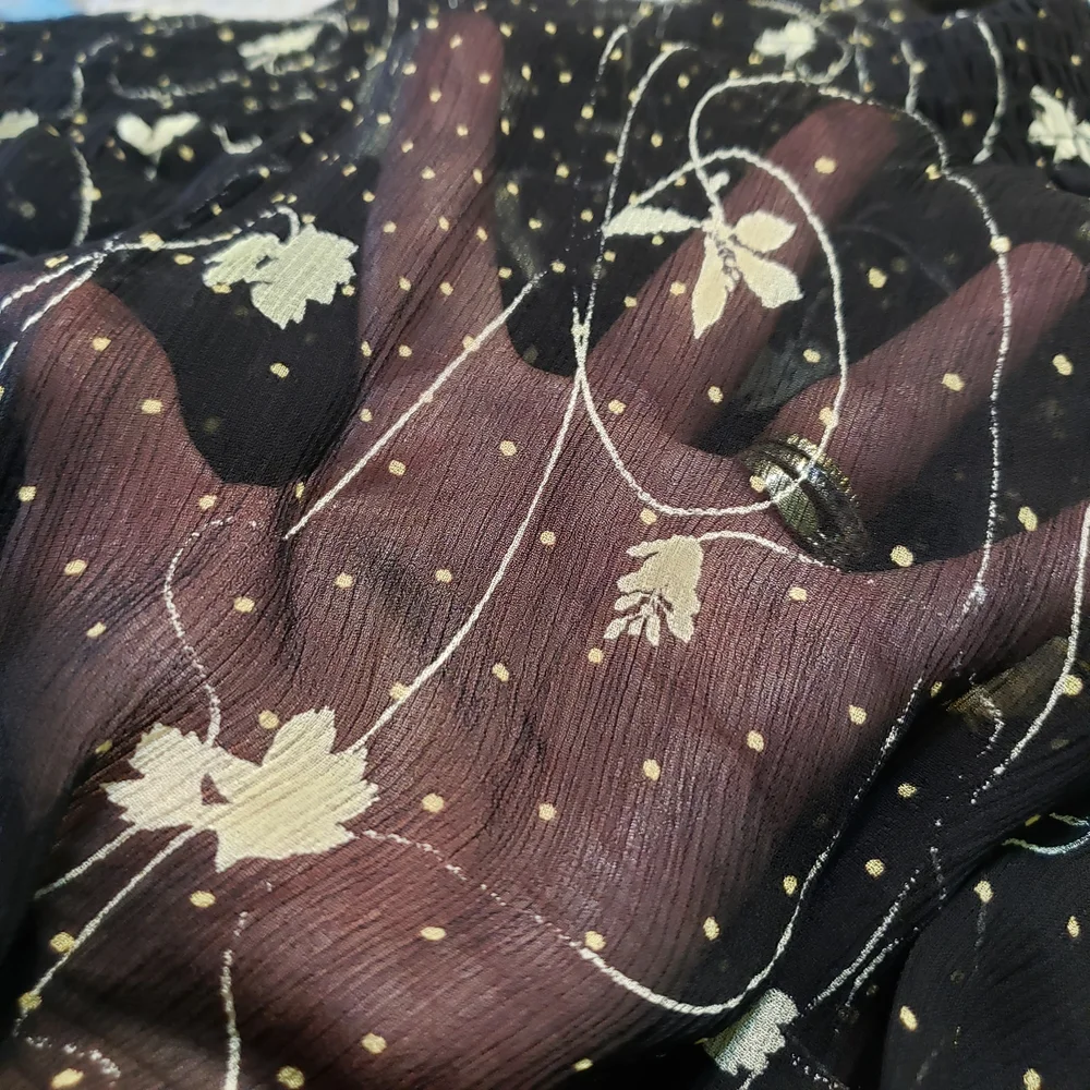 Baum und Pferdgarten Sheer Whimsigoth Floral Midi Dress Smocked Waist Size 10 - Picture 10 of 10